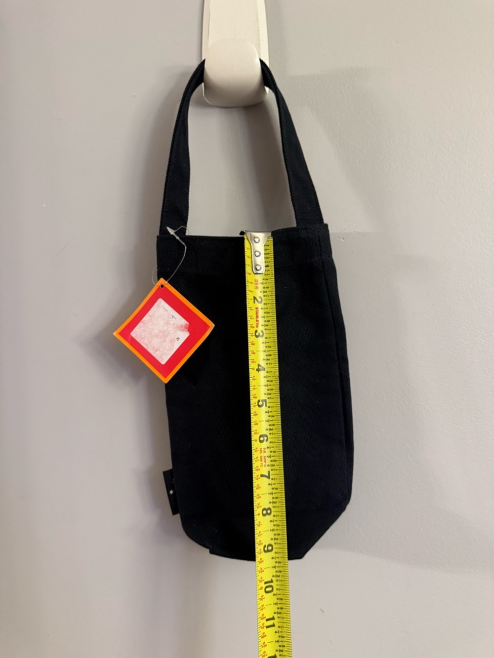 Kate Spade Cheers Black Canvas Wine Bottle Tote Bag Gold Lettering - Picture 4 of 4